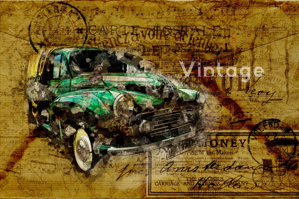 Rejsekort til veteranbiler af Lembayung senja studio [Vintage Poster]