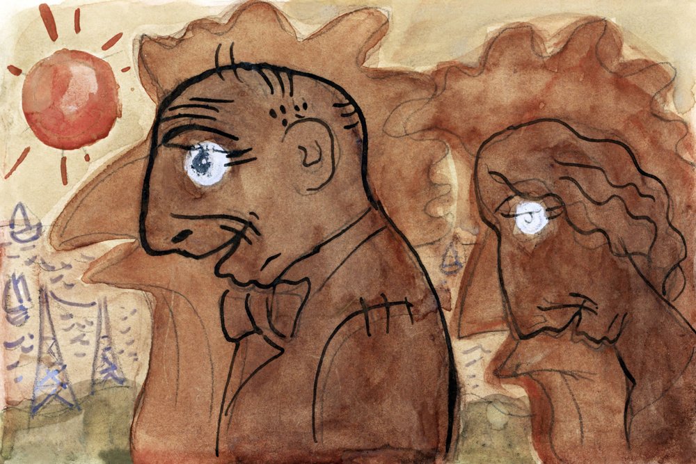 Karikatur af Leo Gestel og hans kone (ca. 1891–1941) af Leo Gestel af Leo Gestel