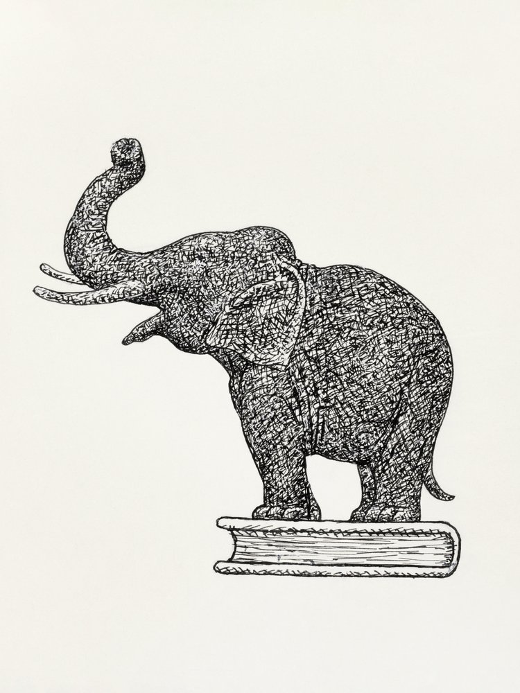Elefant på en bog (1935–1936) af Leo Gestel