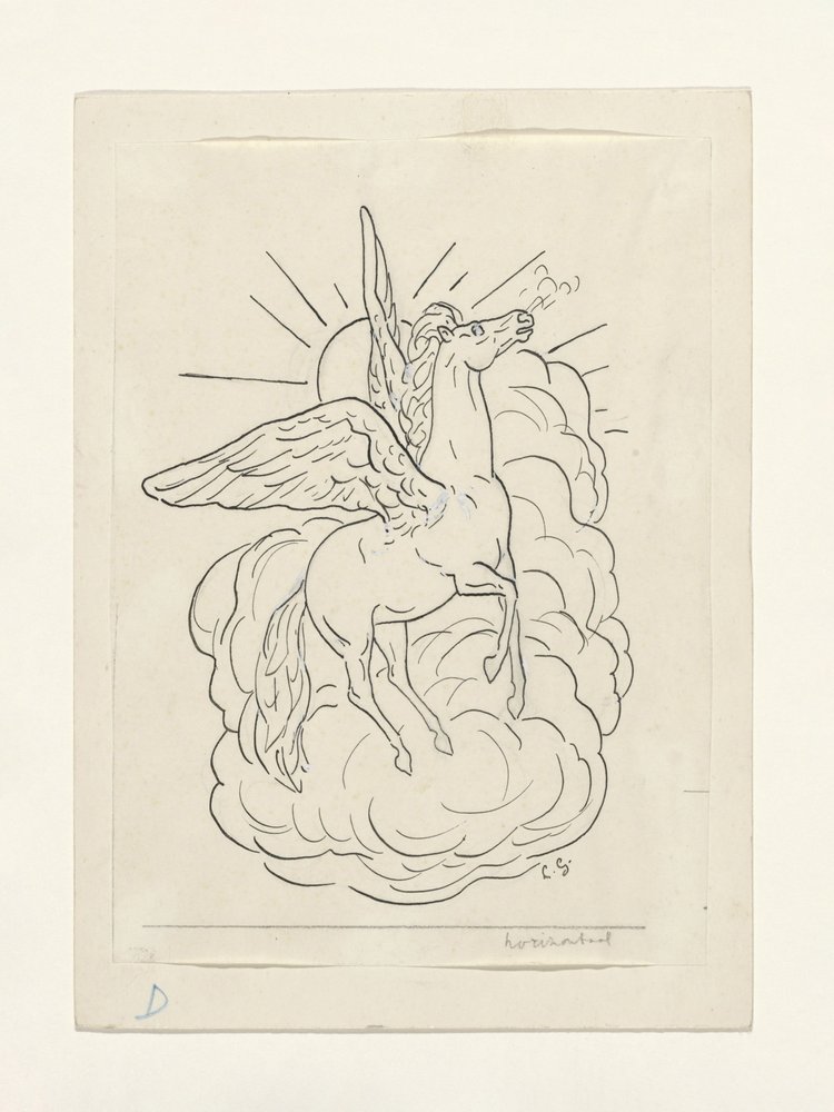 Pegasus flyver foran skyerne (1891–1941) af Leo Gestel