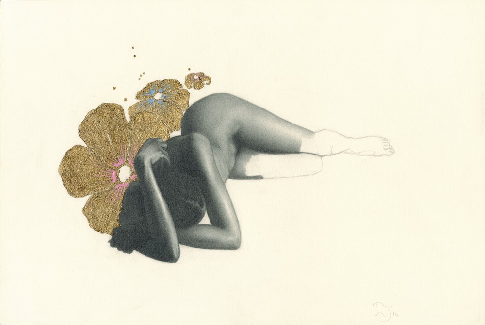 Gylden blomstret nude af Lourens Joubert