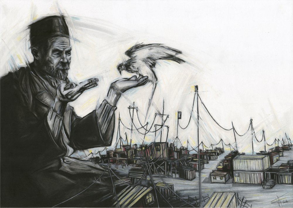 Den gamle mand og falken af Lourens Joubert