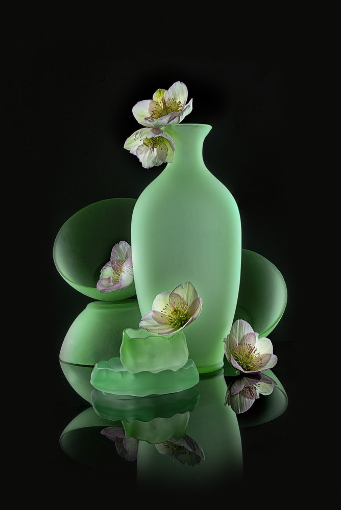 Elegant grøn blomsterprint af Lydia Jacobs