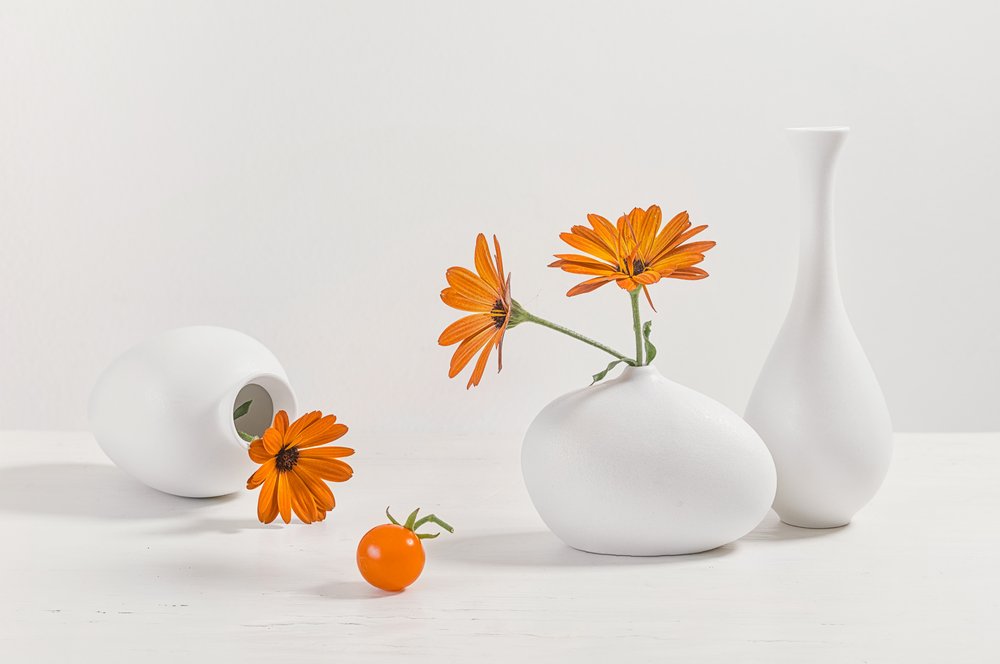 Moderne stilleben med appelsinblomster af Lydia Jacobs