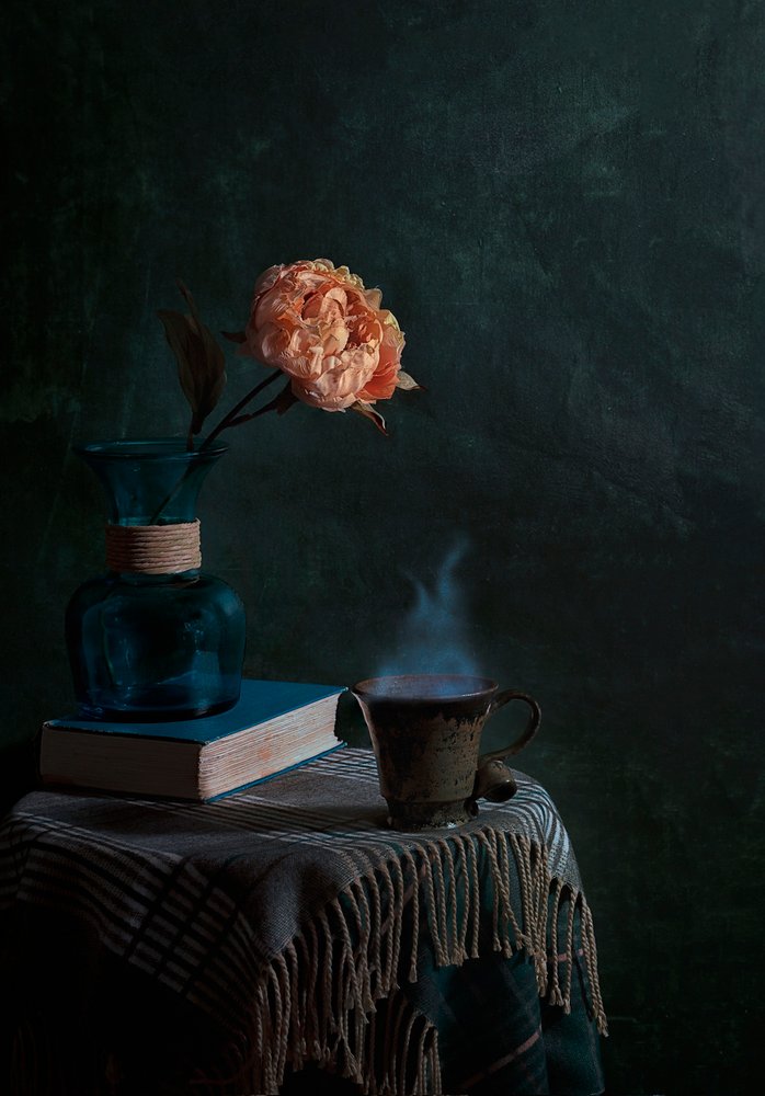Pæon og dampende kop af Lydia Jacobs