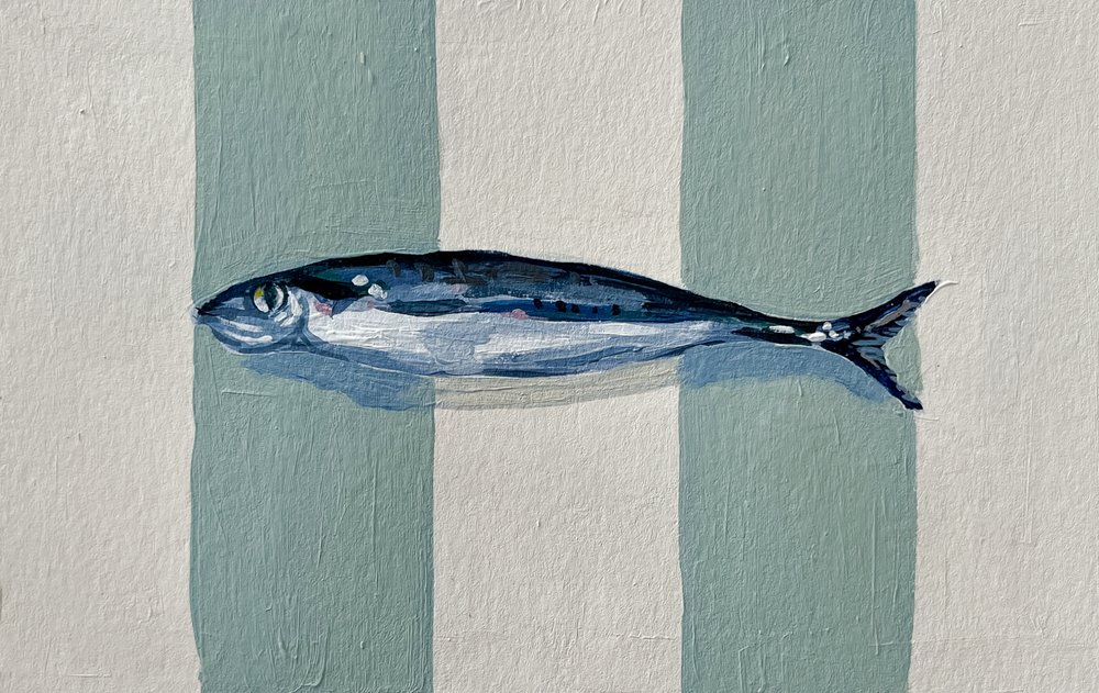 Blå fiskestriber af Madison Phipps