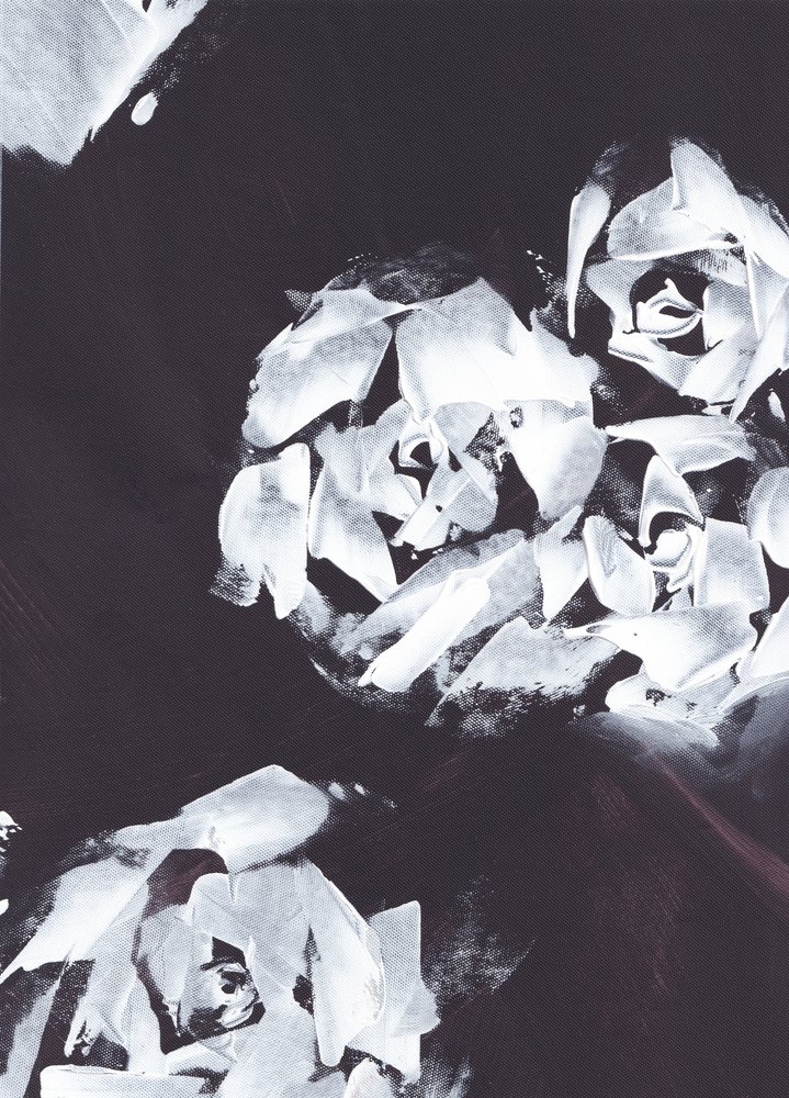 Abstrakt hvid blomsterprint af Maira Ribena