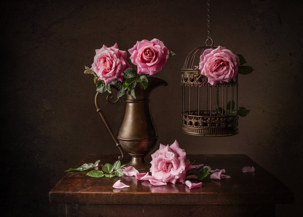 Stilleben med en stemningsfuld rose af Margareth Perfoncio