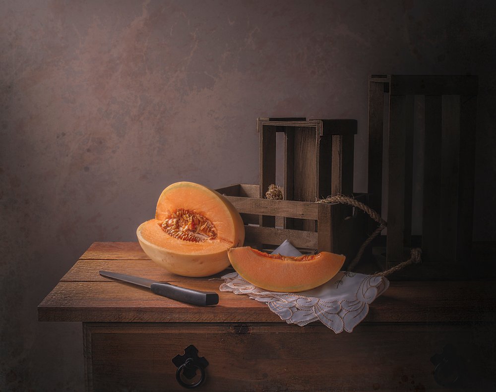 Stilleben med varm cantaloupe af Margareth Perfoncio