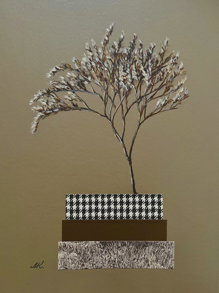 Moderne houndstooth-blomstermønster af Marina Kozyr