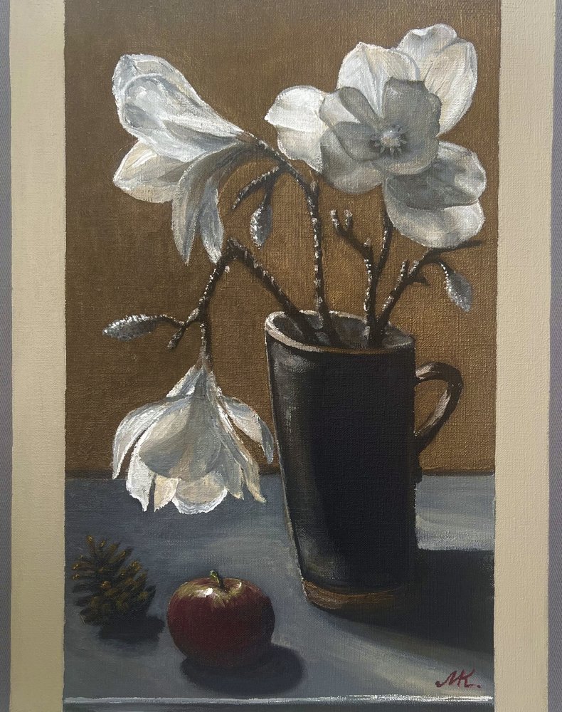 Rustikt stilleben med magnolia af Marina Kozyr