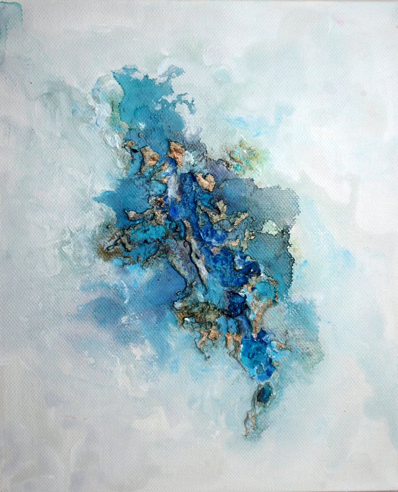 Deep Blue Gold – Abstrakt af Marina Nelson