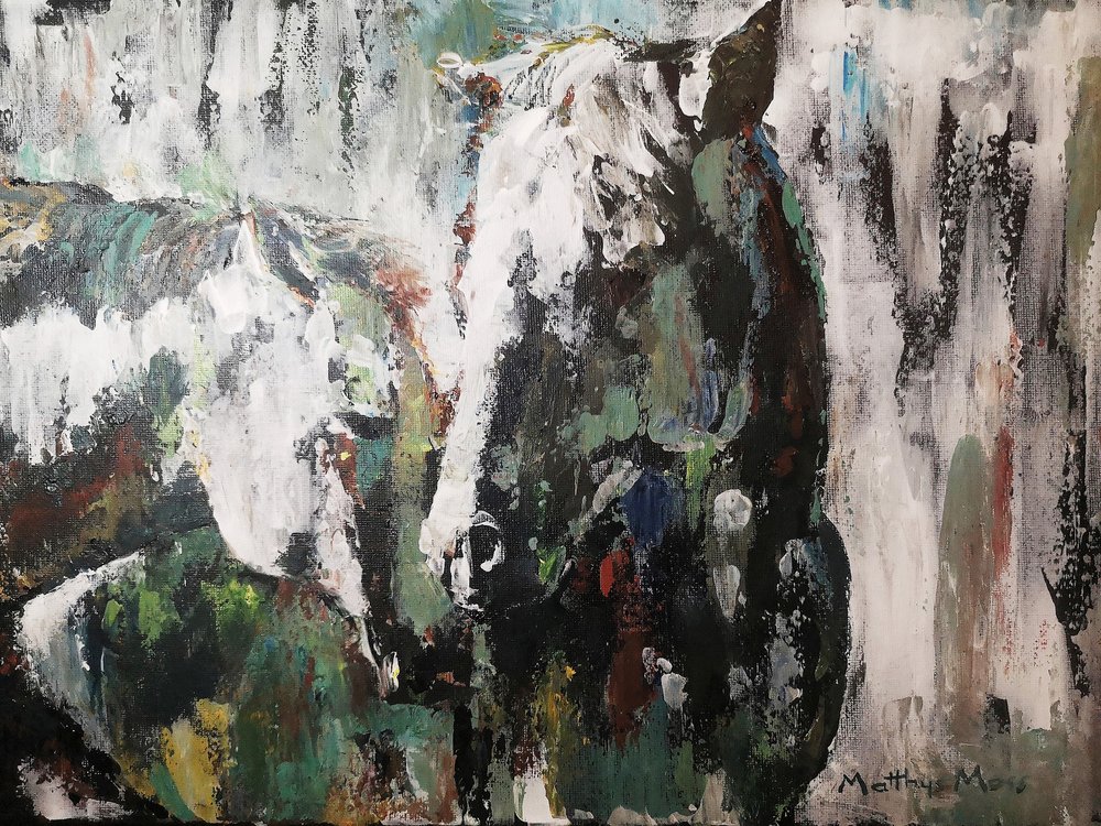 Et dynamisk hestepar af Matthys Moss
