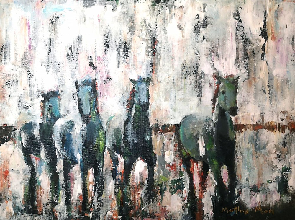 Vilde heste galopperer af Matthys Moss