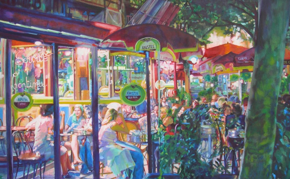 Livlig aftencafé af Maxine Shore