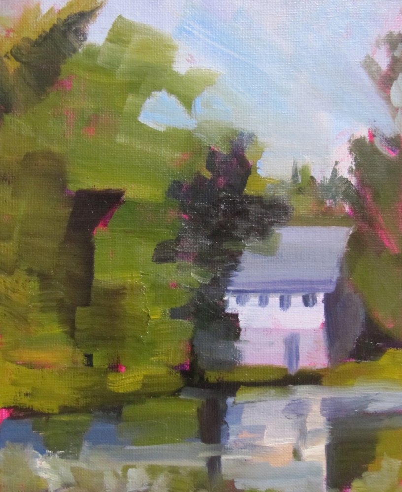 Impressionistisk hus ved søen af Maxine Shore