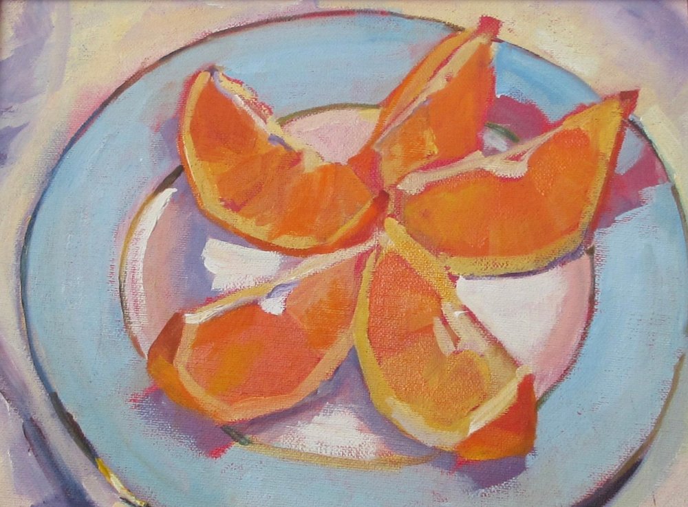 Levende orange stilleben af Maxine Shore