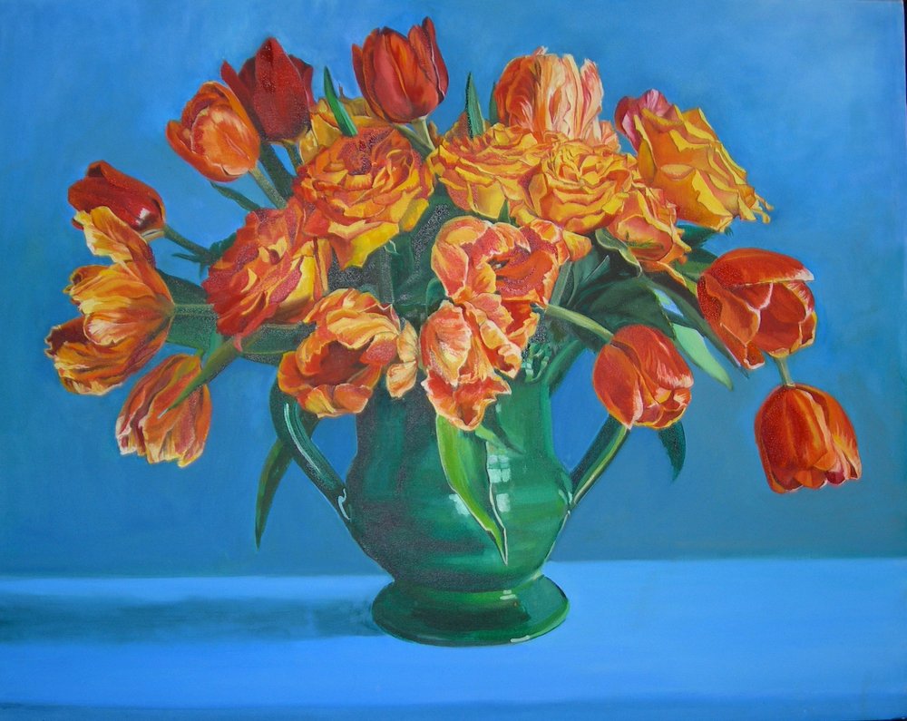 Farverig tulipanbuket af Maxine Shore