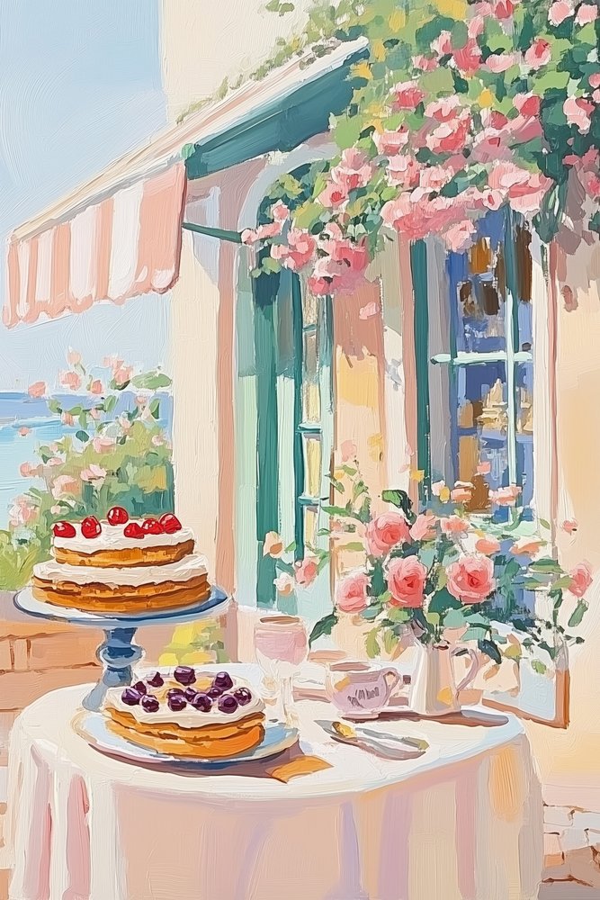 Fransk dessertcafé af Melloi Art Prints