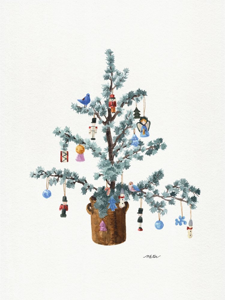 Festligt juletræ i potte af NKTN