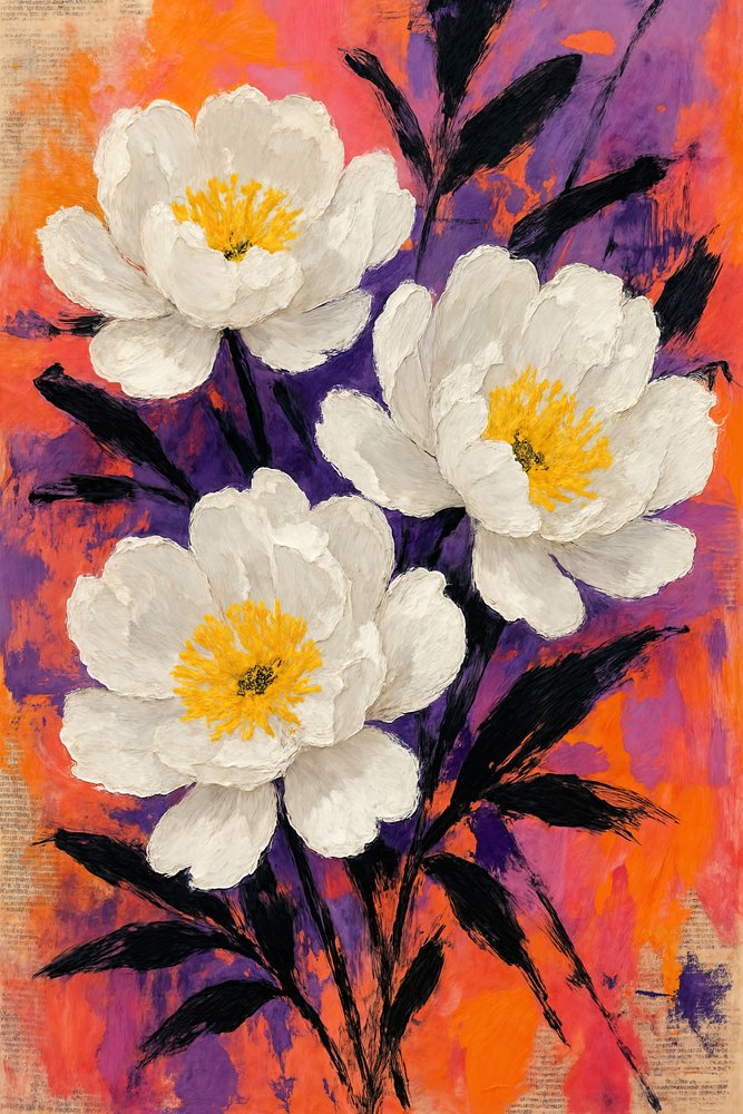 Abstrakte pæonblomster af Natalie Bruns