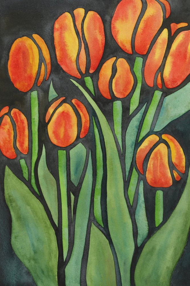 Kraftige orange tulipaner af Natalie Bruns