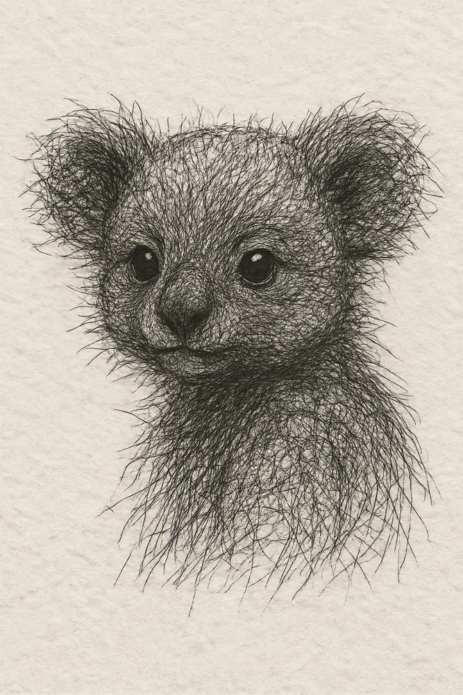 Sød tegning af en babykoala af Natalie Bruns