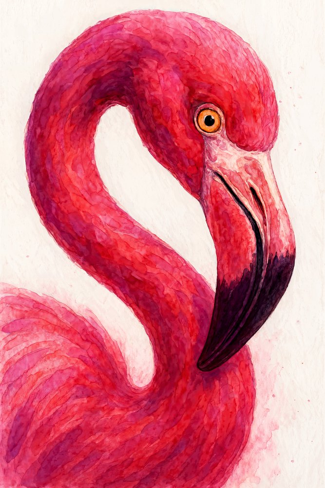 Elegant lyserød flamingo af Natalie Bruns