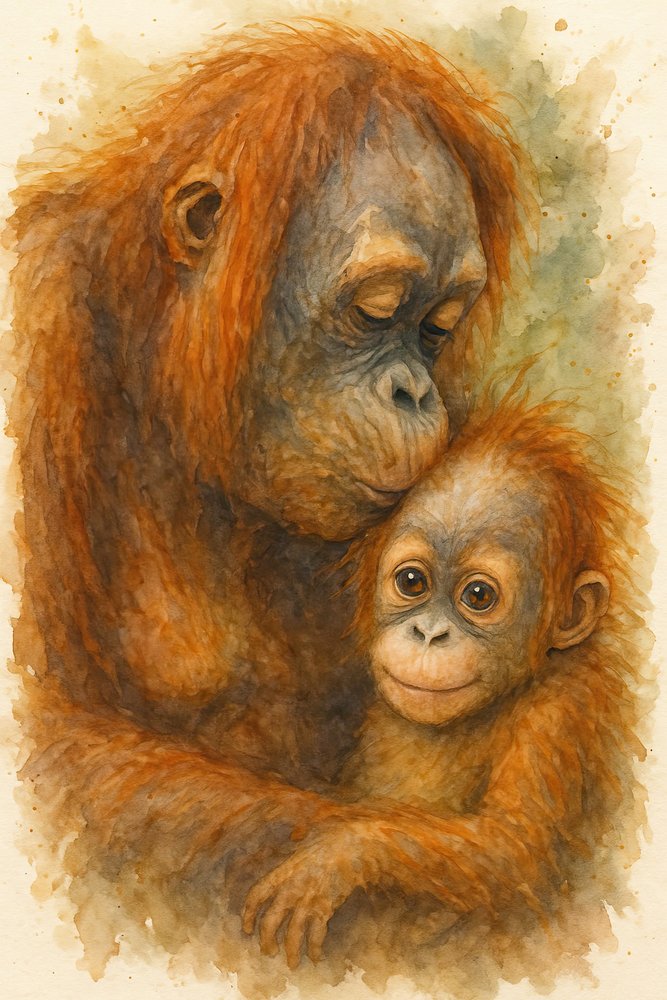 En kærlig omfavnelse fra en orangutang af Natalie Bruns