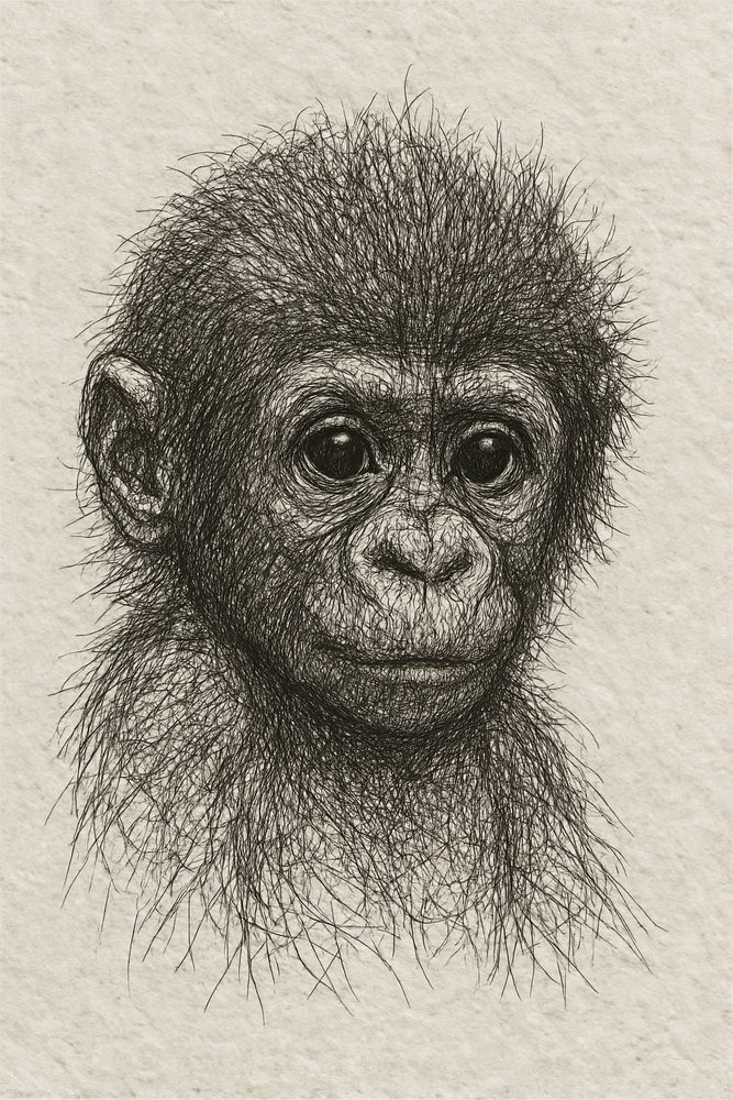 En uskyldig chimpanseunge af Natalie Bruns