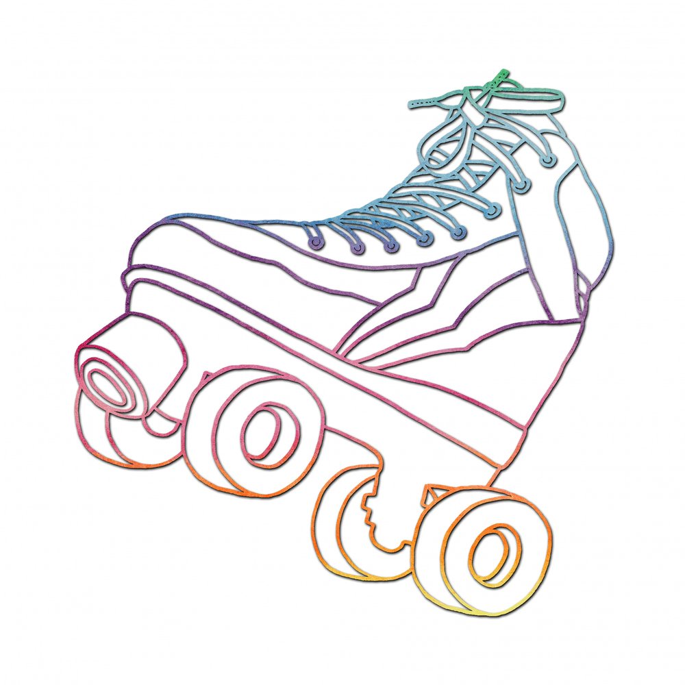 Retro Rainbow Skate af Natalie Bruns