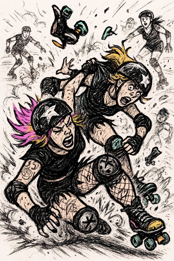 Uheld ved roller derby af Natalie Bruns