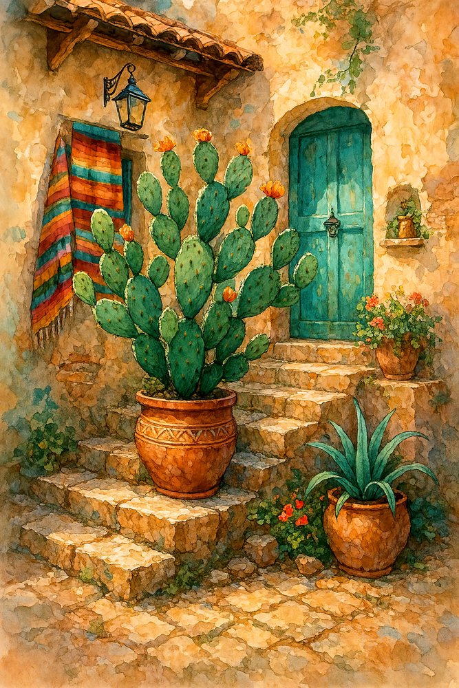 Southwest Cactus Steps af Natalie Bruns