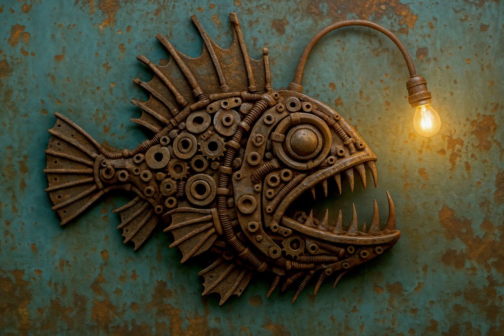 Steampunk-havtaske-lampe af Natalie Bruns
