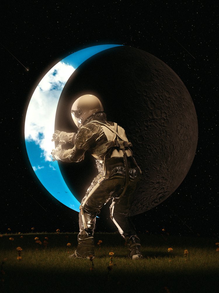 Astronaut, der holder månen af Nicebleed