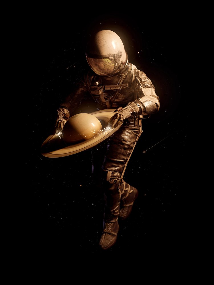 Astronauten og Saturn af Nicebleed