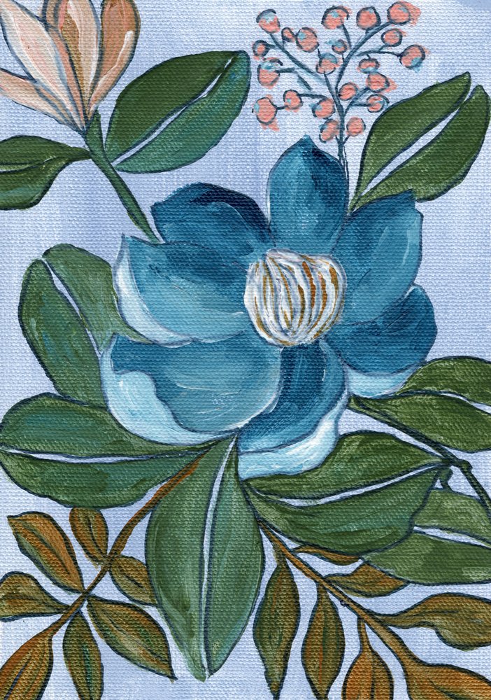 Elegant blå blomst af Nikita Jariwala