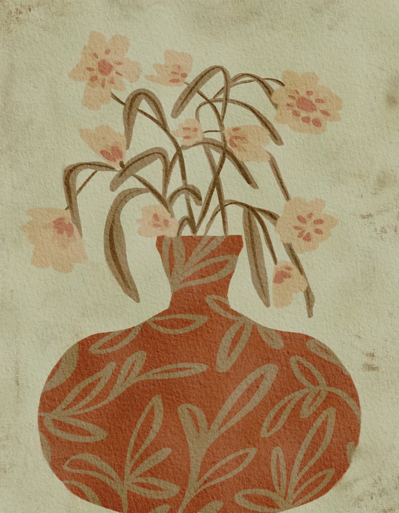Terrakottavase med blomster af Nikita Jariwala