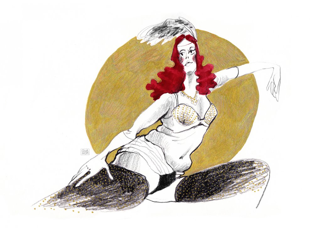 Glamourøs burlesque-danserinde af Olga Skomorokhova