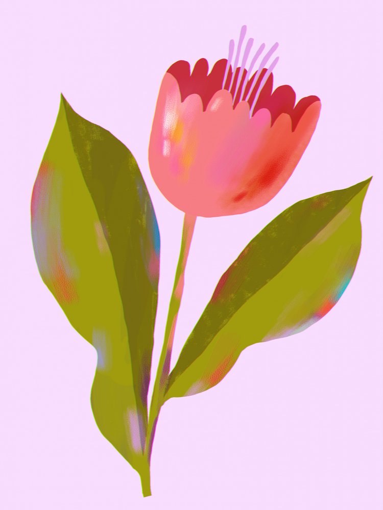 Livlig lyserød blomst af Olga Skomorokhova