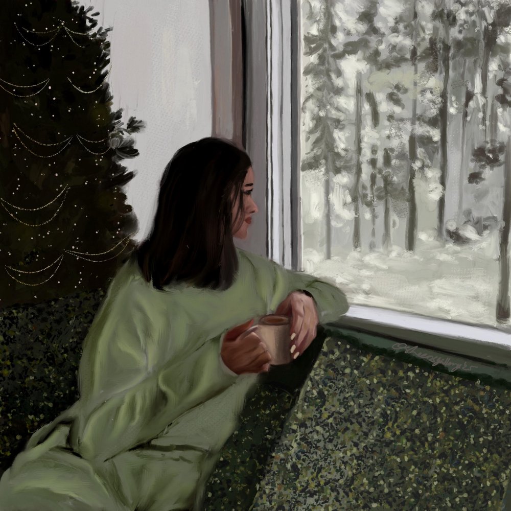 Hyggeligt vintervindue af Osheensgallery