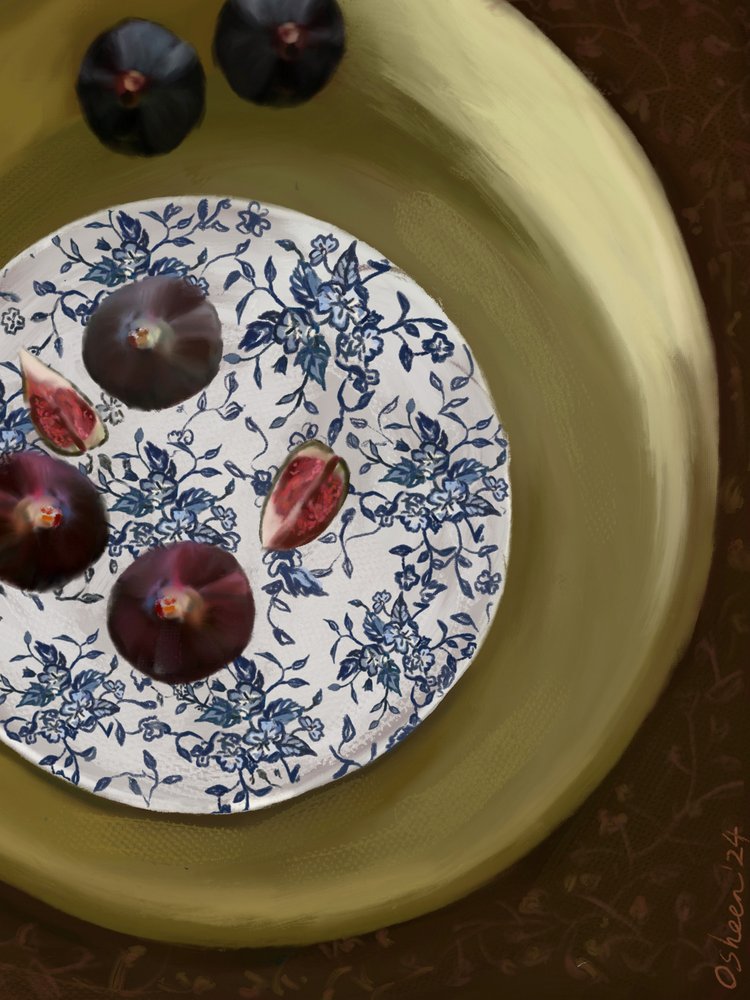 Stilleben med friske figner af Osheensgallery