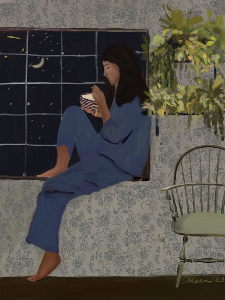 Måltid ved det månebelyste vindue af Osheensgallery