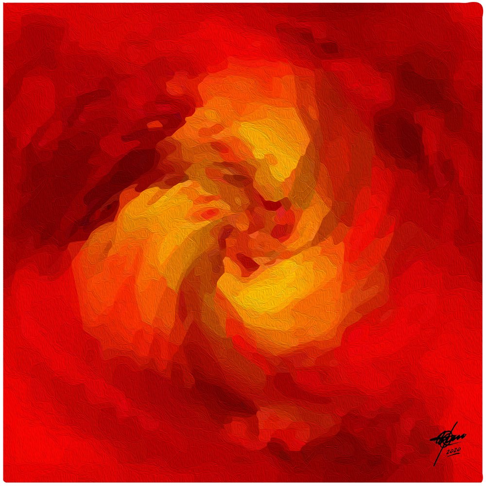 Abstrakt: Flammende hvirvel af Osvaldo Russo