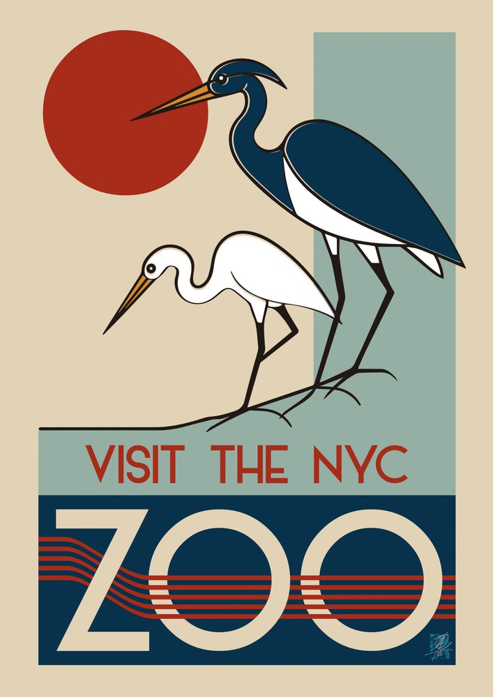 Art Deco i New York City Zoo af Osvaldo Russo