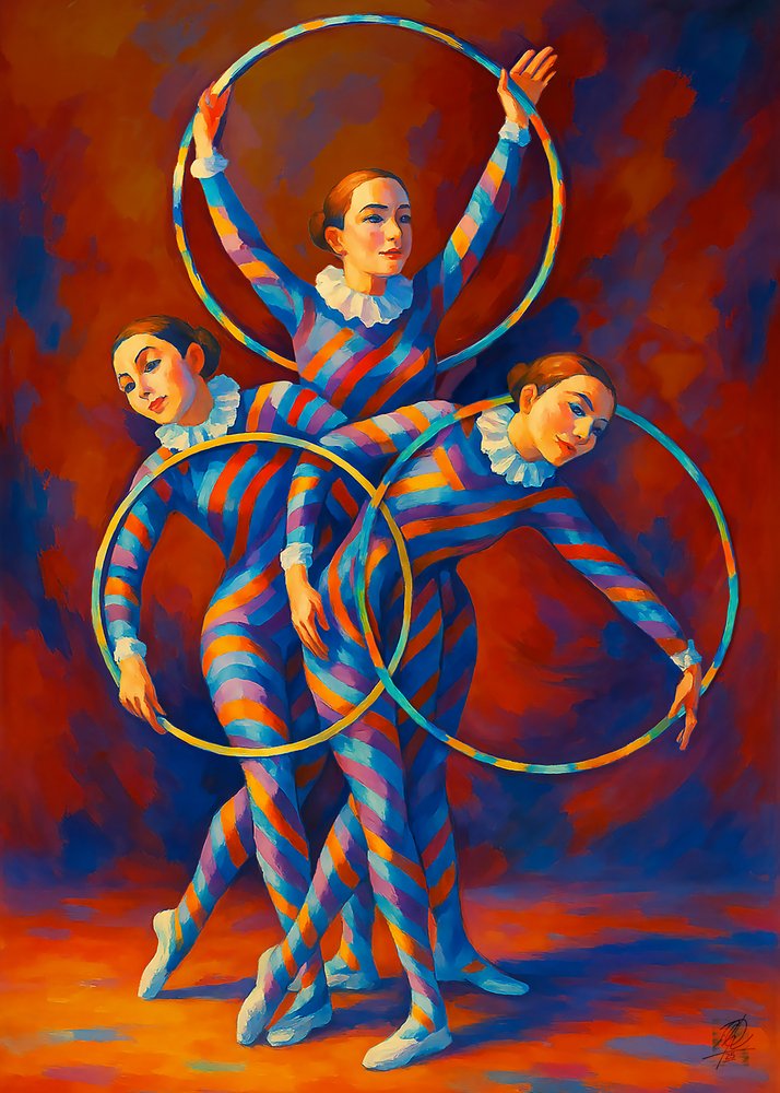 Harlequin-hoopdansere af Osvaldo Russo