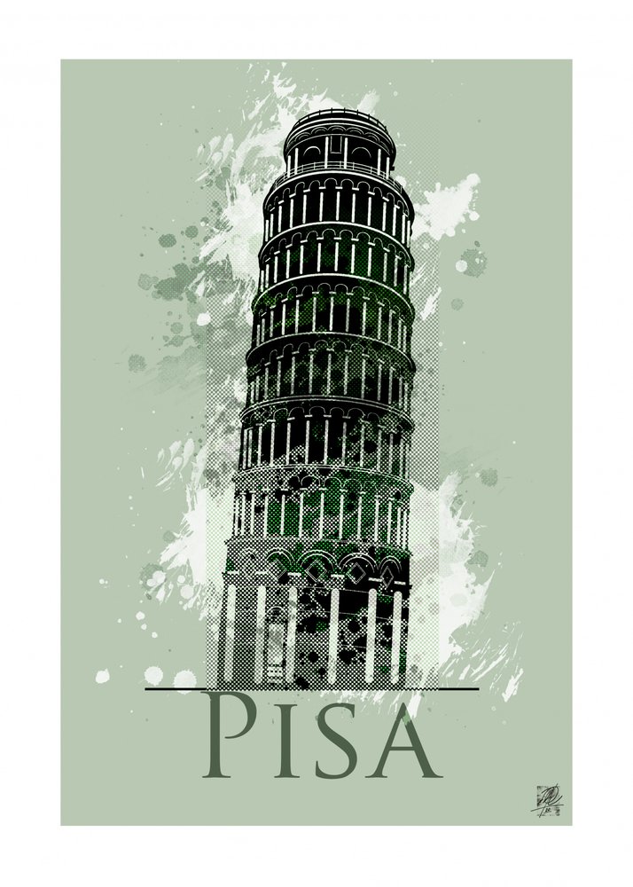 Det skæve tårn i Pisa af Osvaldo Russo