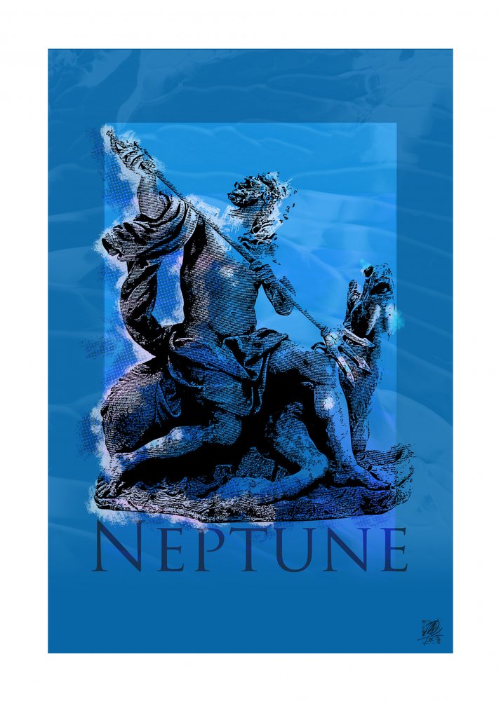 Skulptur af havguden Neptun af Osvaldo Russo