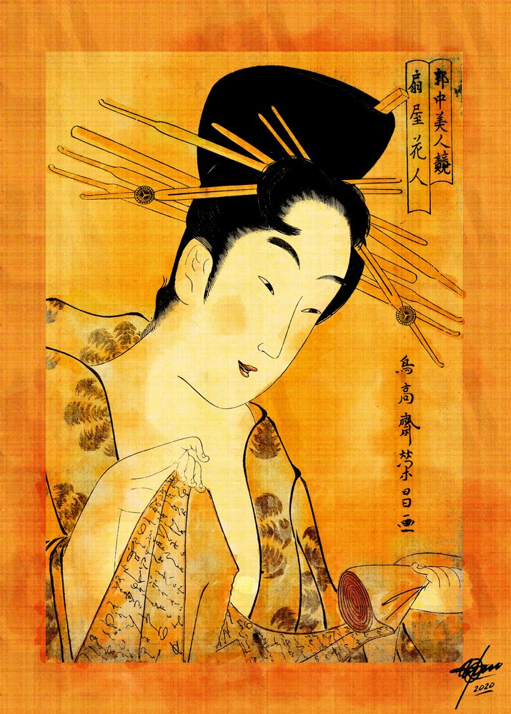 Ukiyo-e-kvinde, der læser af Osvaldo Russo