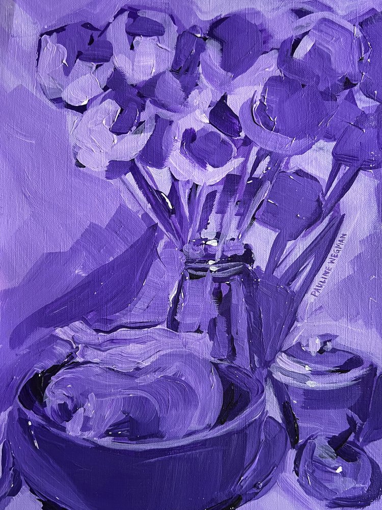 Lilla blomsterstilleben af Pauline Wegman | Key and Sea Creative